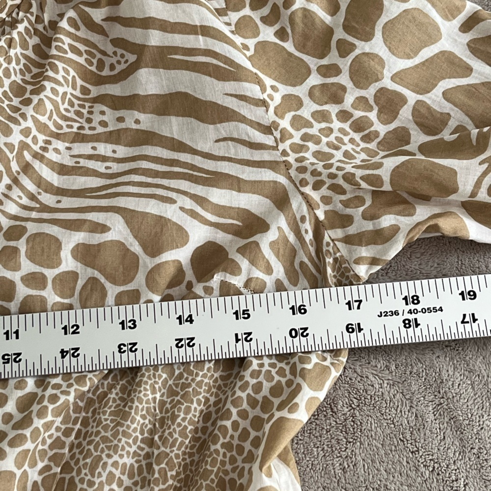 MICHAEL Michael Kors Womens 4 Cotton Sheer Animal Print Romper Long Sleeve - Picture 13 of 16